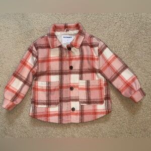 Old Navy Pink and Red Plaid Jacket Size 4T